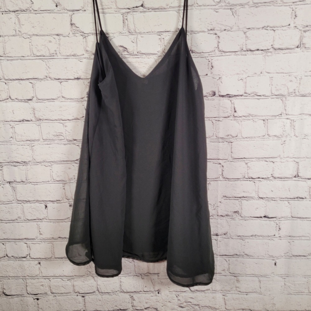 Umgee Cami Top Women Large Black Excellent V-Neck Spaghetti Strap A1334 - Picture 3 of 9